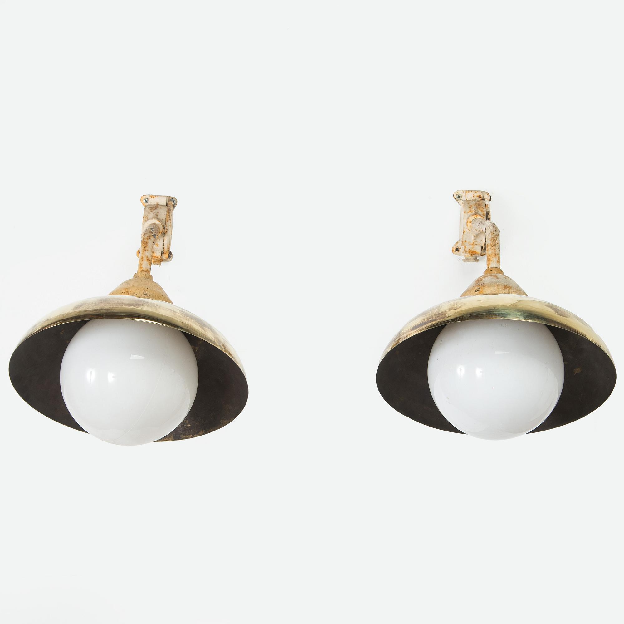 Paavo Tynell, seinä- / ulkovalaisinpari, malli 7308, Taito / Idman, 1930-luku.