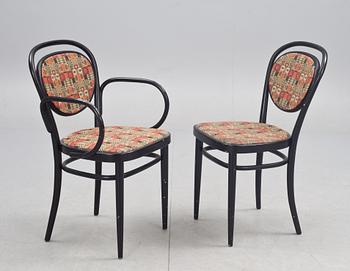 KARMSTOLAR och STOLAR, 2+4 st, Thonet, 1980-tal.