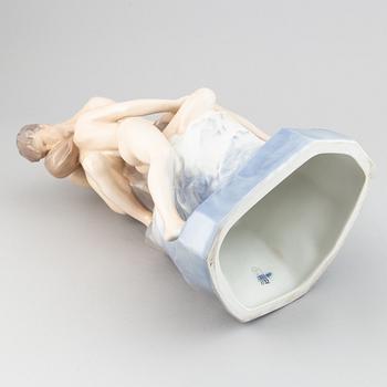 Theodor Lundberg, a 'Kiss' porcelain figurine, Royal Copenhagen.