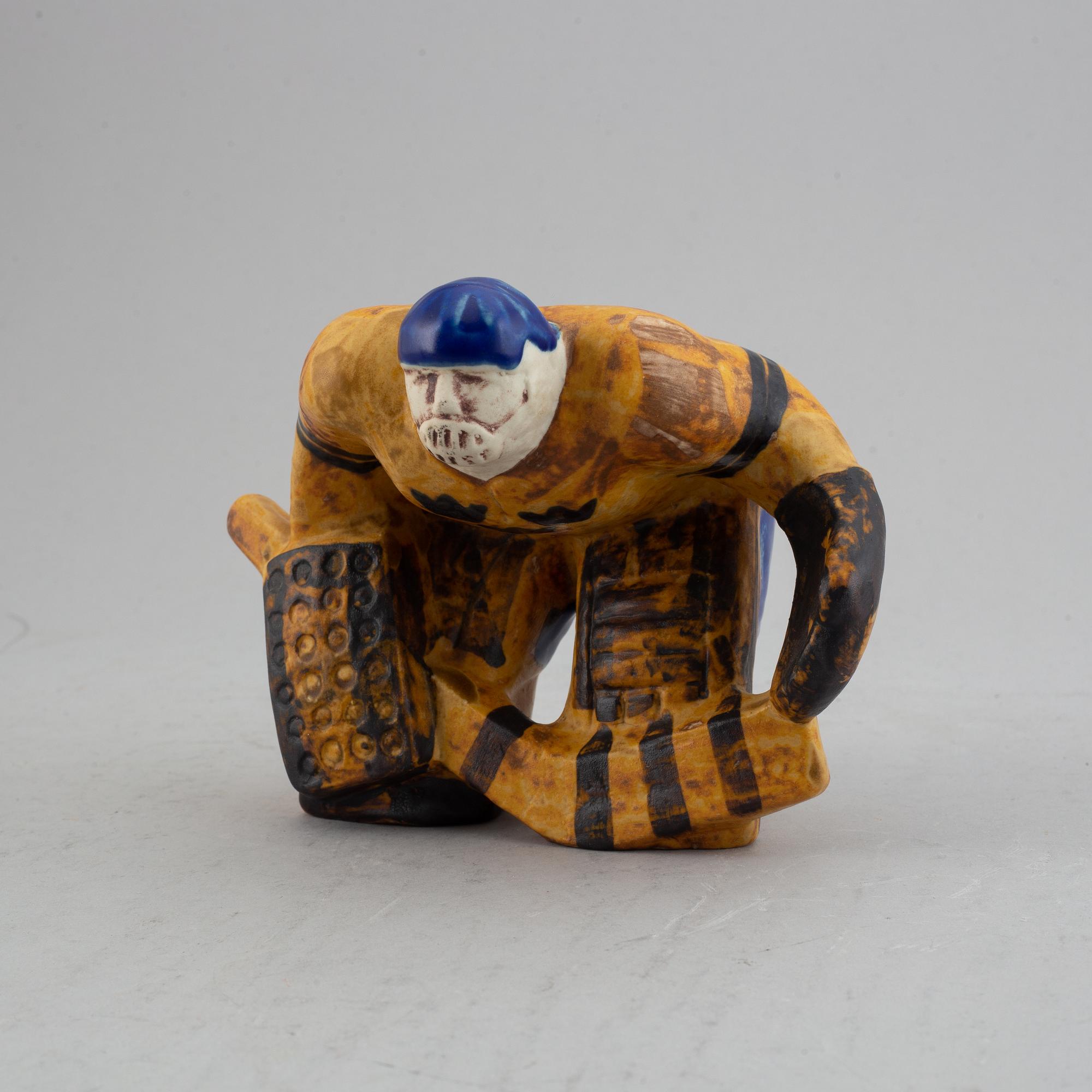 置物 Lisa Larson / Ihockeyspelare, Malvakt 置物 Lisa Larson