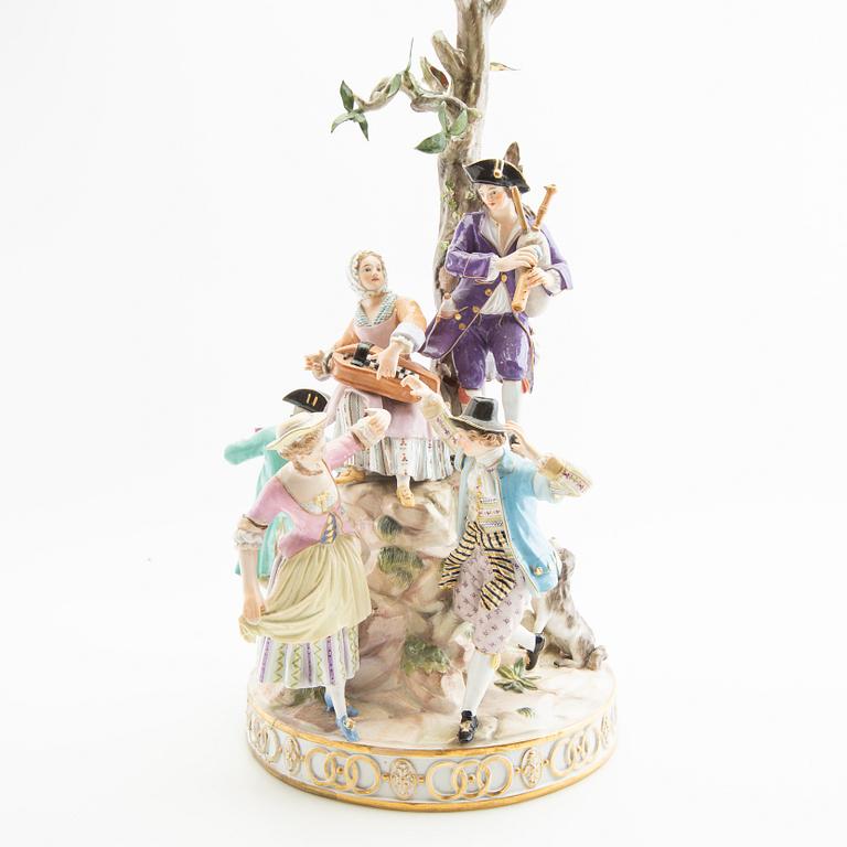 Michel Victor Acier, efter, figurgrupp, Meissen  1800-tal porslin.