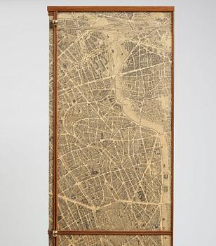 Josef Frank, a cabinet covered with Georges Peltier's 'Plan de Paris à vol d'oiseau', Svenskt Tenn, Stockholm, probably ca 1937-43.