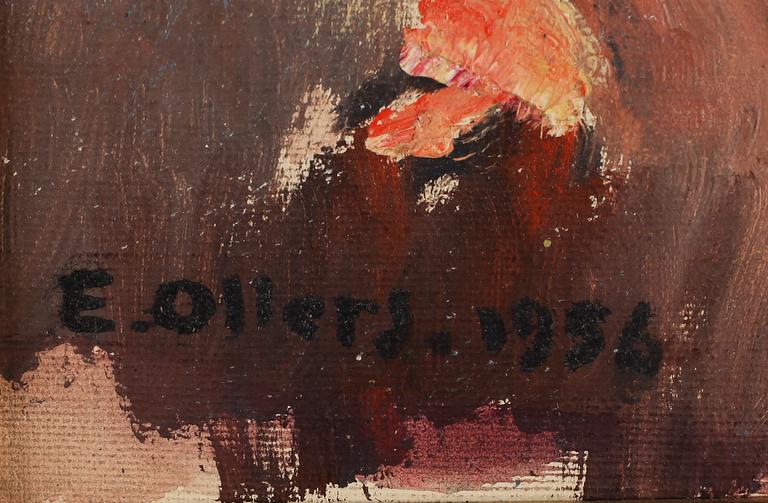 EDVIN OLLERS, olja på pannå, signerad och daterad 1956.
