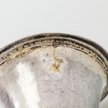 A late 18th century parcel-gilt silver beaker, maker's mark of Berthil Thorwijk, Uusikaupunki, Finland 1788.