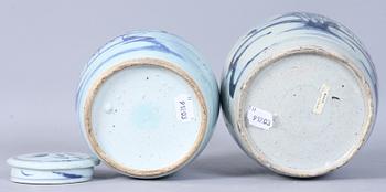 BOJANER, 2 st, porslin, Kina, 1800-tal.