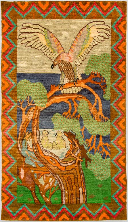 Maria Schwarzberg, penkkiryijy,malli Suomen Käsityön Ystävät. Noin 285 x 165 cm.