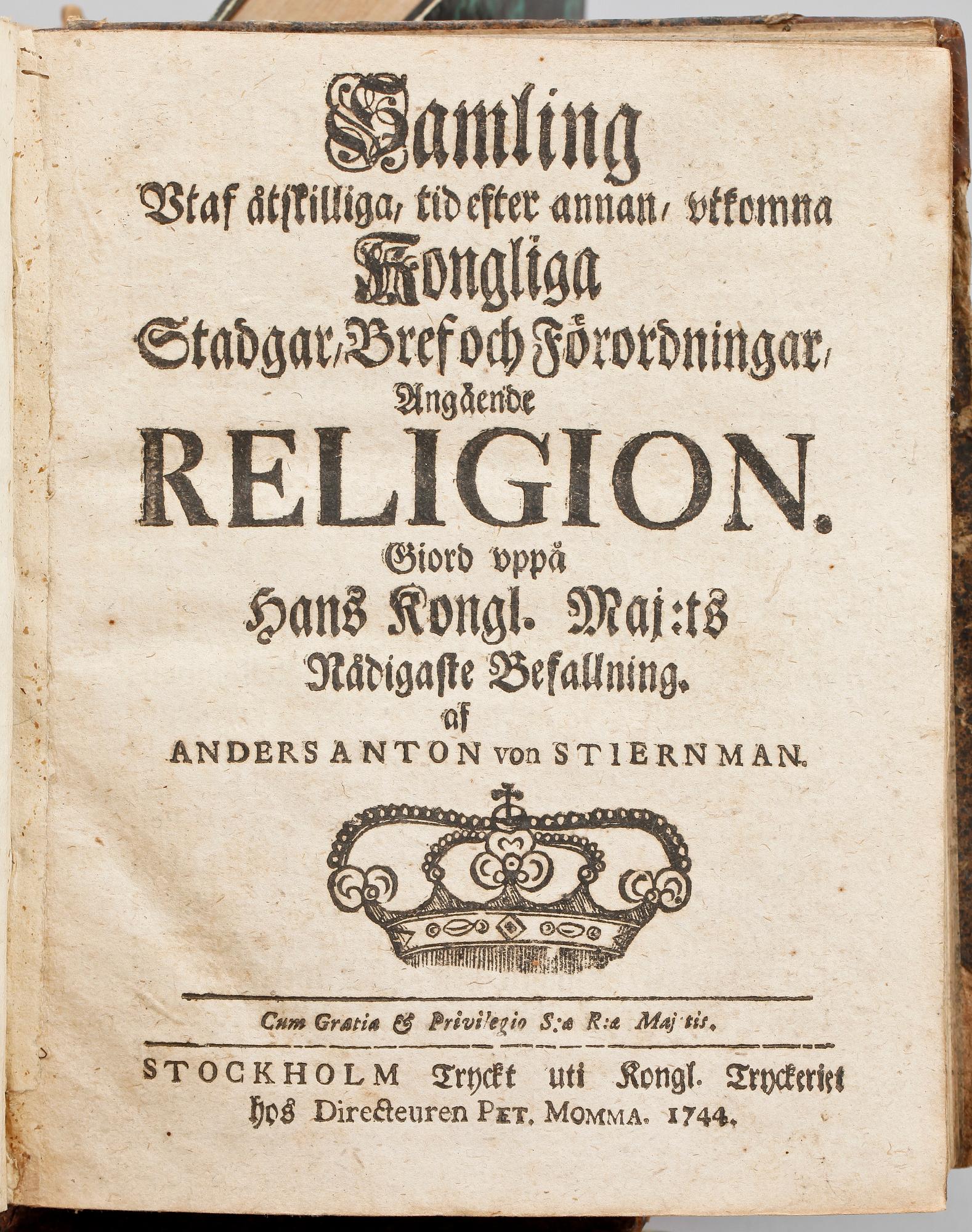 BOKPARTI, 10 st, bla "Clavis Lingvae sanctae novi Testamenti..." av Christian Stockius, Jena 1737.