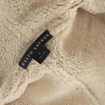 A sheepskin jacket by Ralph Lauren.