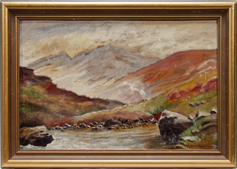 KNUT LUNDSTRÖM, olja på pannå, sign o dat 1914.