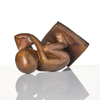 Lisa Larson, sculpture, bronze, "Storseglar'n", Scandia Present, ca. 1978, ed. 181/999, with original box and folder.