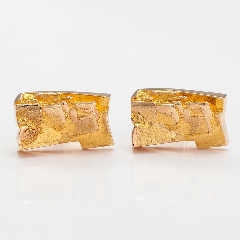 Björn Weckström, A pair of 14K gold cufflinks. Lapponia 1971.