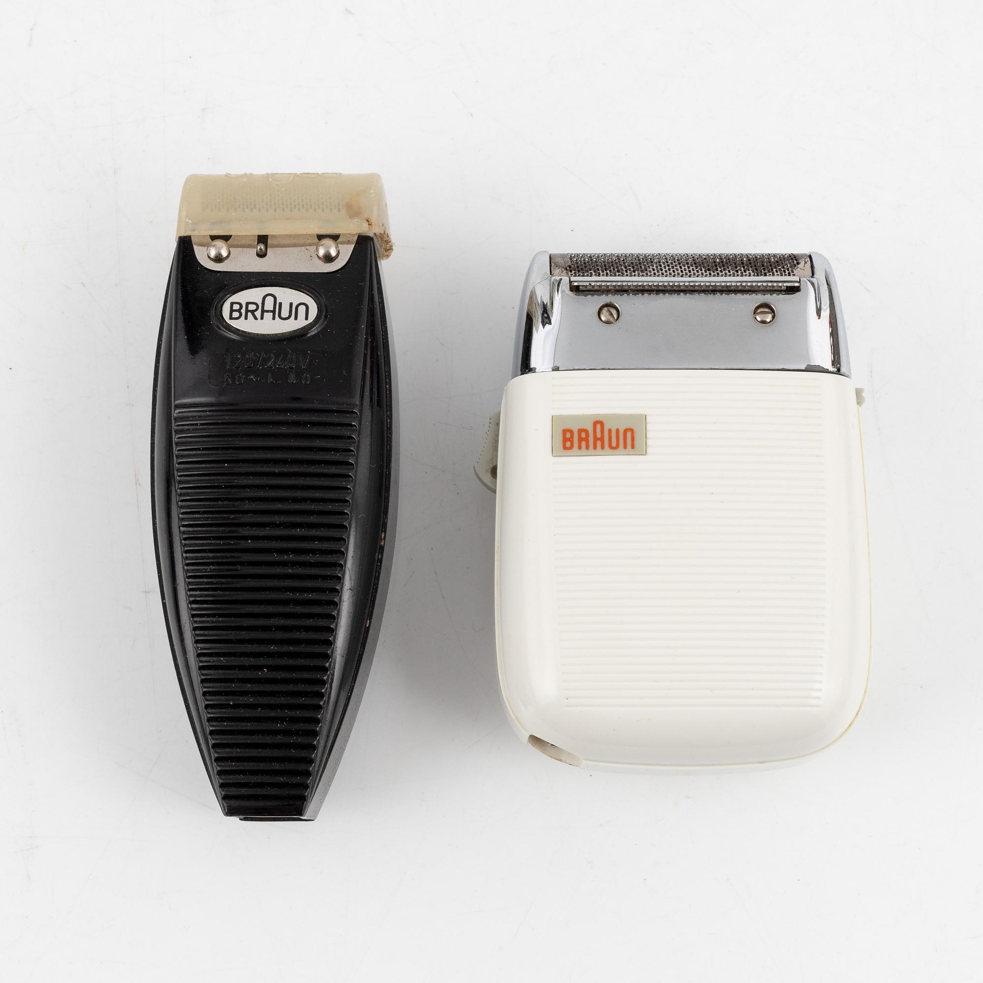 Dieter Rams, Florian Seiffert, GA Möller, R Ullman R Fisher, et al., 22 shavers, Braun.