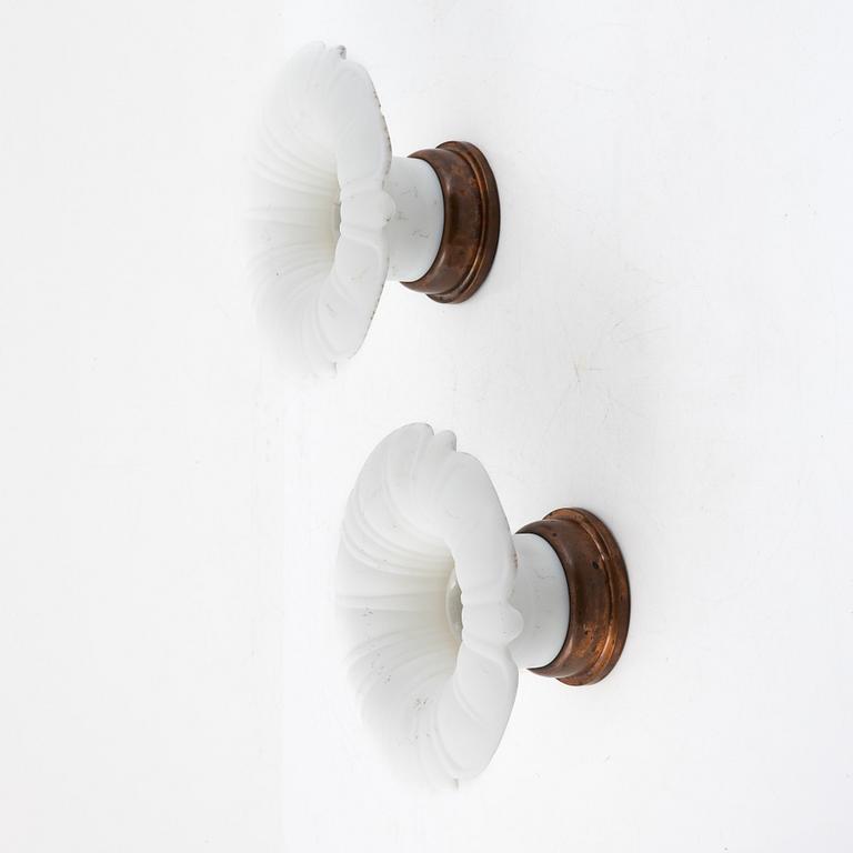 Harald Notini, a pair of ceiling/wall lamps model "6387", Arvid Böhlmarks Lampfabrik, 1920s-30s.