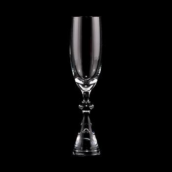 CHAMPAGNEGLAS, 12 st, "Prince", Holmegaard, 1900-talets andra hälft.