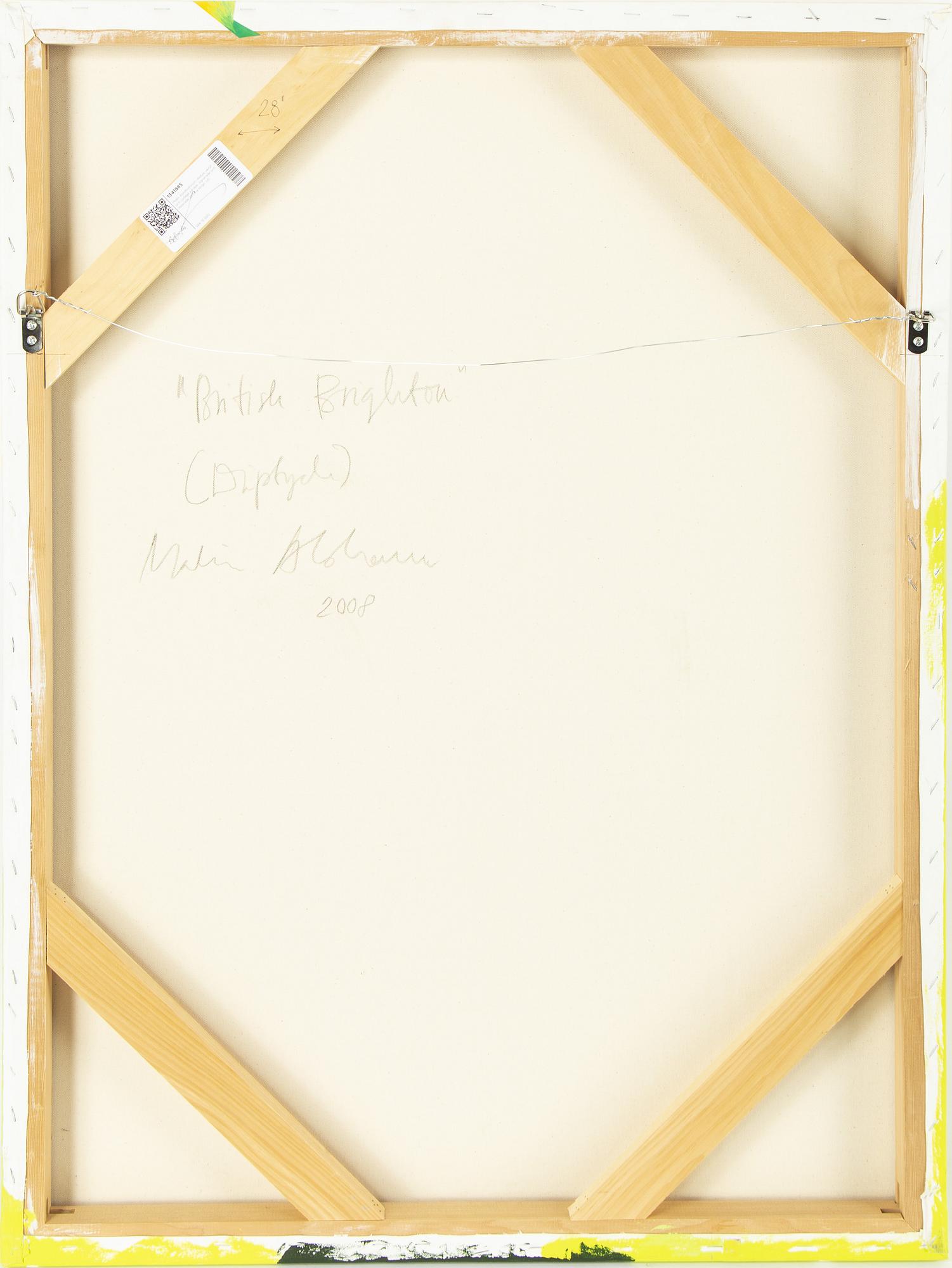 Malin Abrahamsson, diptych, acrylic and collage on canvas, signed and dated 2008 verso.