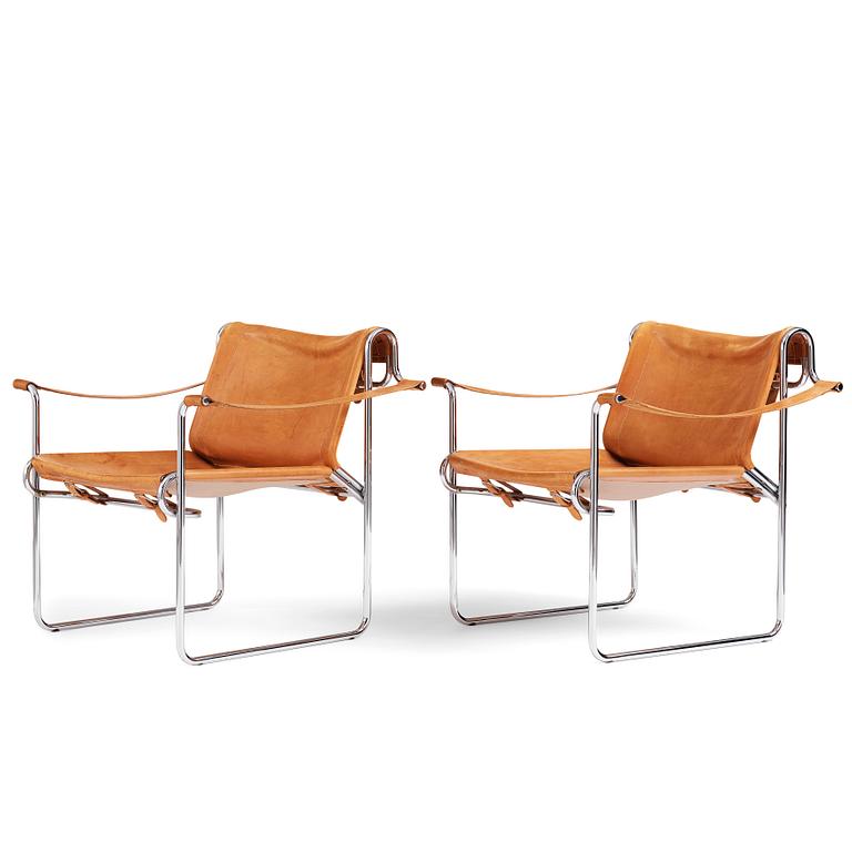 Pethrus Lindlöf, a pair of 'Flamingo', chairs, AB Lindlöfs Möbler, Lammhult, Sweden 1970s.