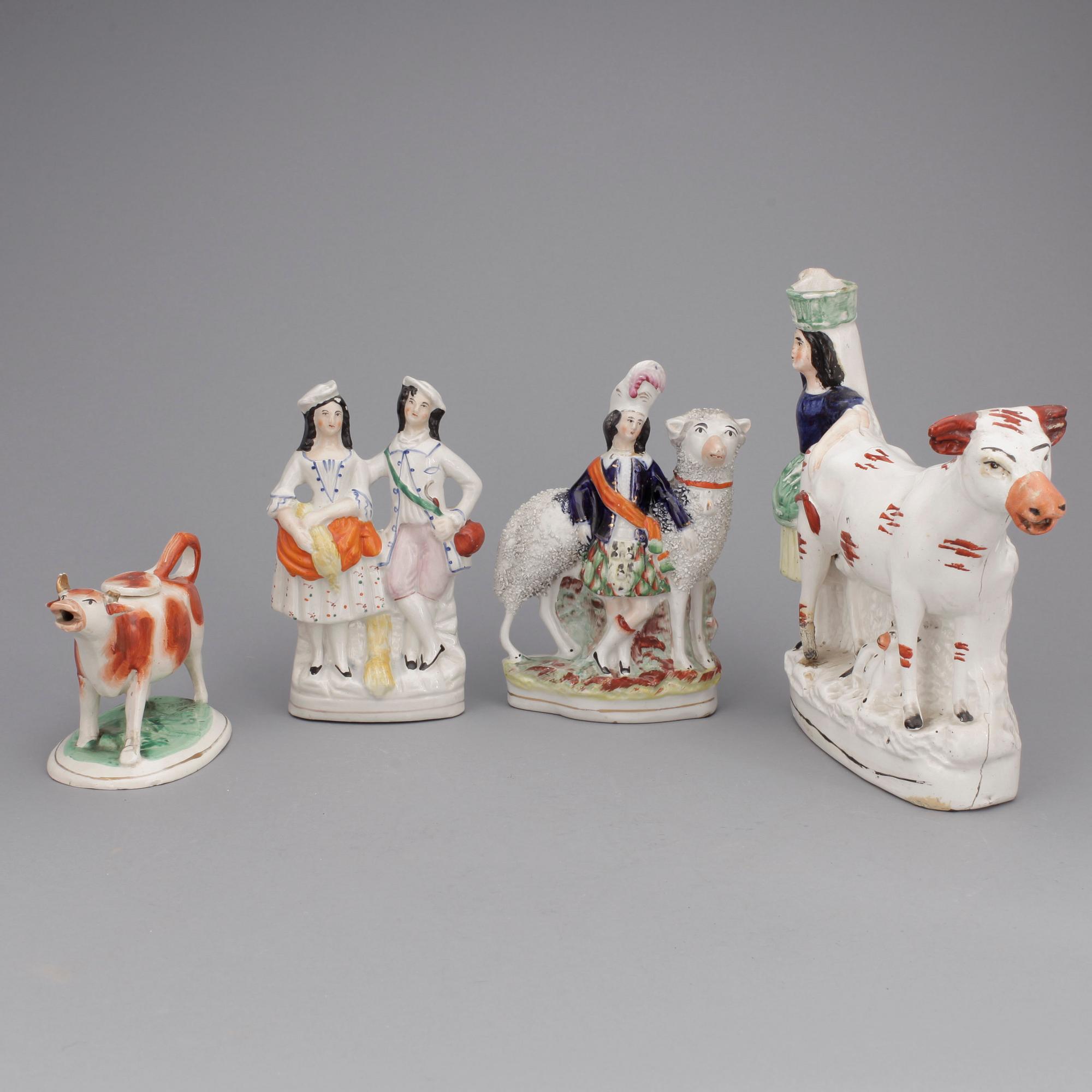 FIGURINER, 4 st. Staffordshire.