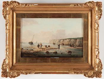 OKÄND KONSTNÄR, ett par, olja på pannå, otydligt signerade, 1800-talets andra hälft.