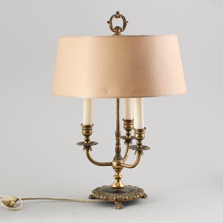 BORDSLAMPA, mässing, 1900-talets mitt.