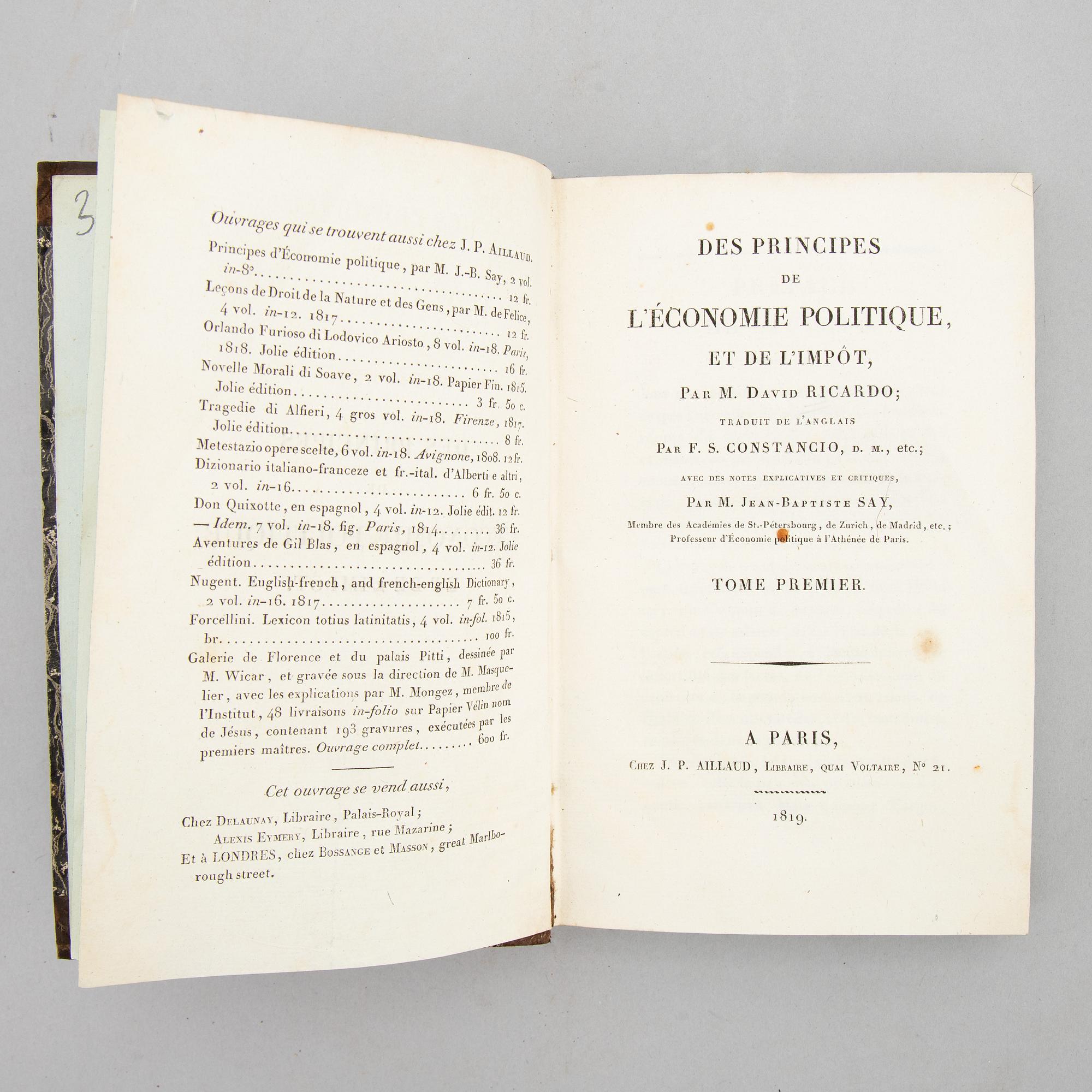 Ricardo (Printing and the Mind of Man, 277) (2 vol).