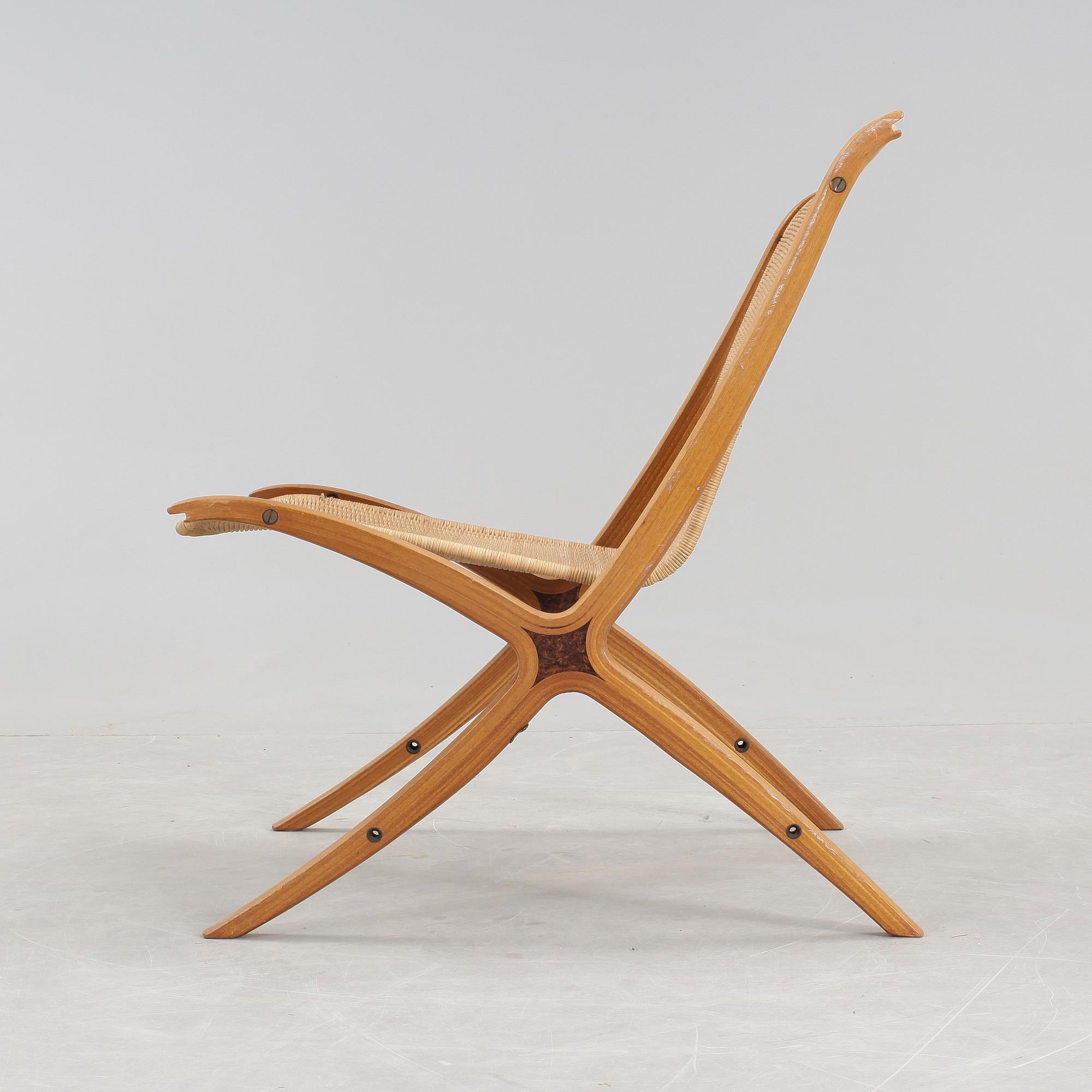 FÅTÖLJ, Peter Hvidt & Orla Mölgaard Nielsen, stol, "X-stolen", Fritz Hansen, Danmark 1950-tal.