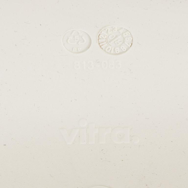 Verner Panton, three white plastic 'Panton Chair Classic', chairs, Vitra, 2008.