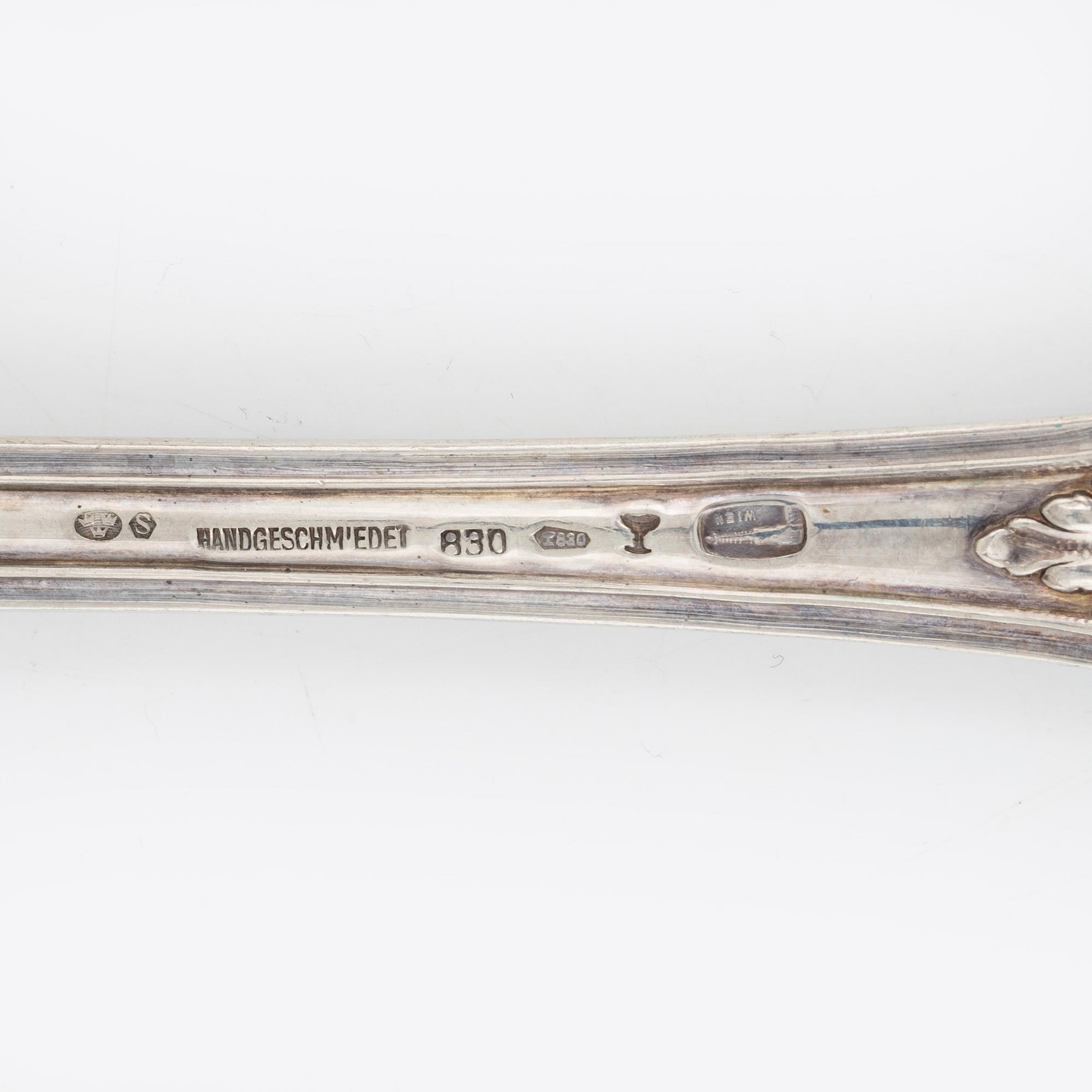 36 pieces of silver cutlery, Vienna, Austria, early 20th Century and GAB MEMA, Eskilstuna, 2007-08.