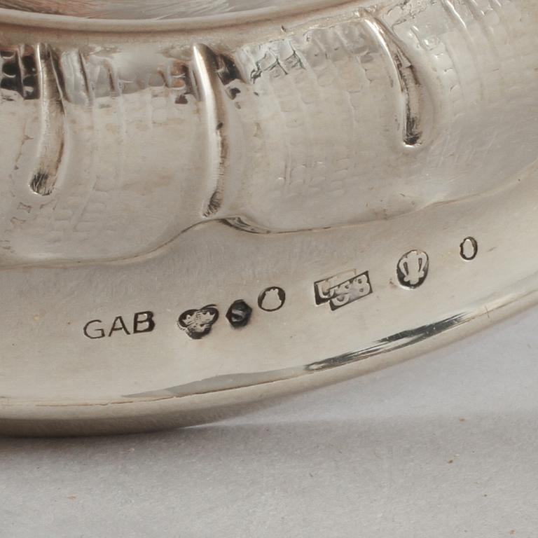 BÄGARE, silver, GAB, Stockholm, 1946, vikt 399 g.