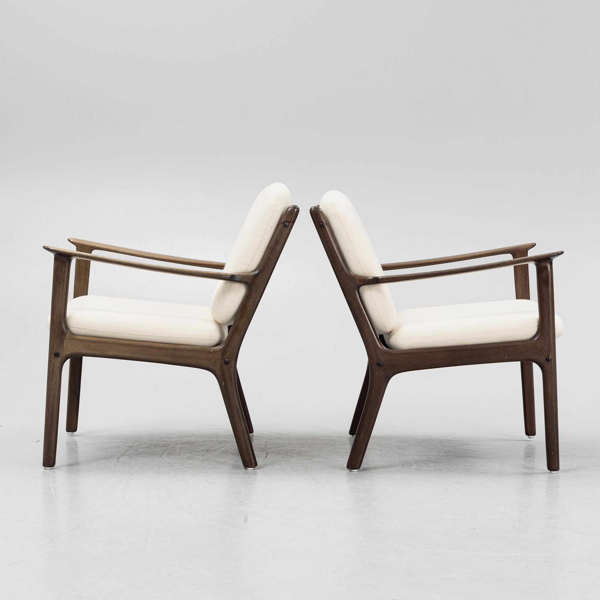 Ole Wanscher, a pair of 'PJ112' armchairs, Poul Jeppesen, Denmark 1960s-70s.