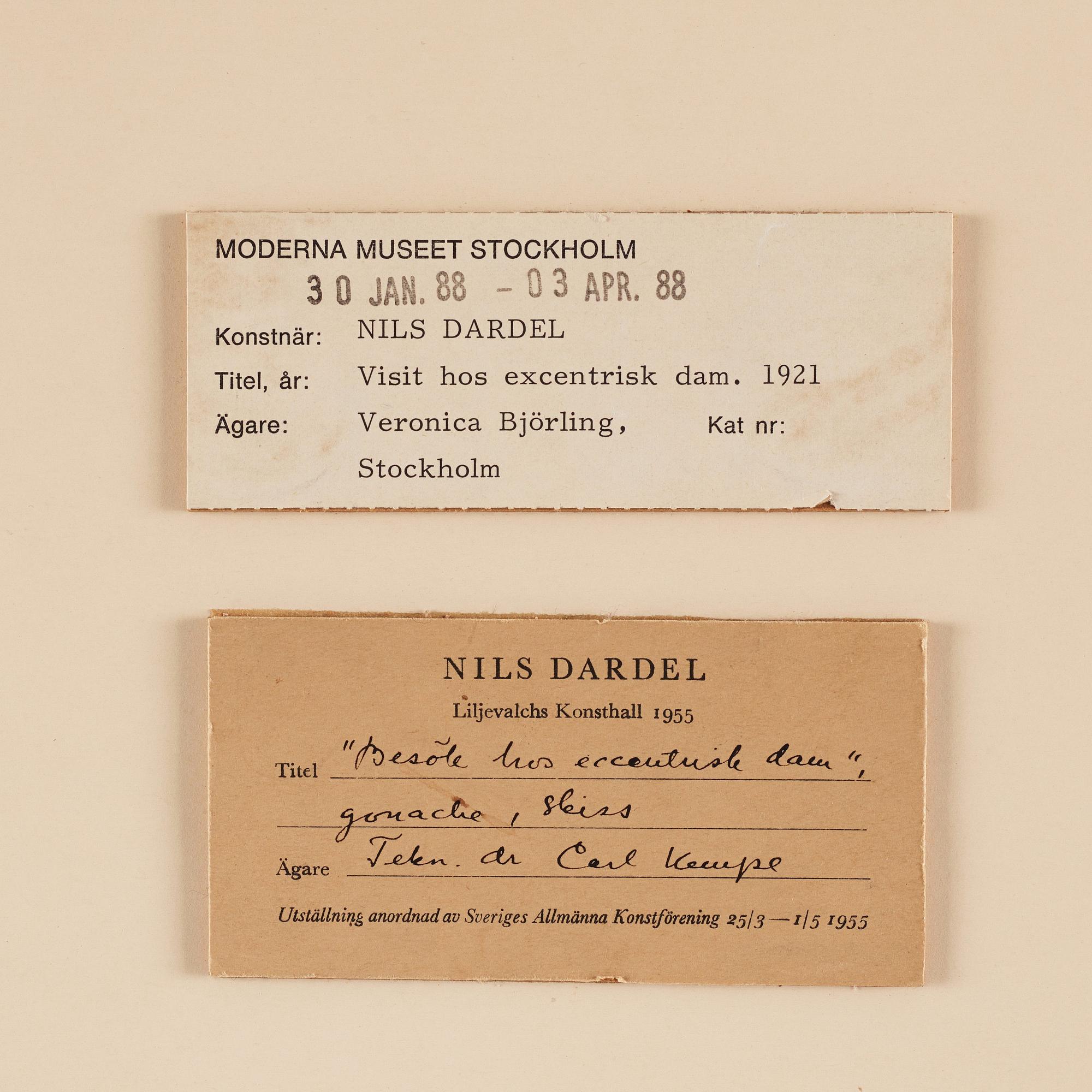 Nils von Dardel, Study for "Visit hos excentrisk dam".