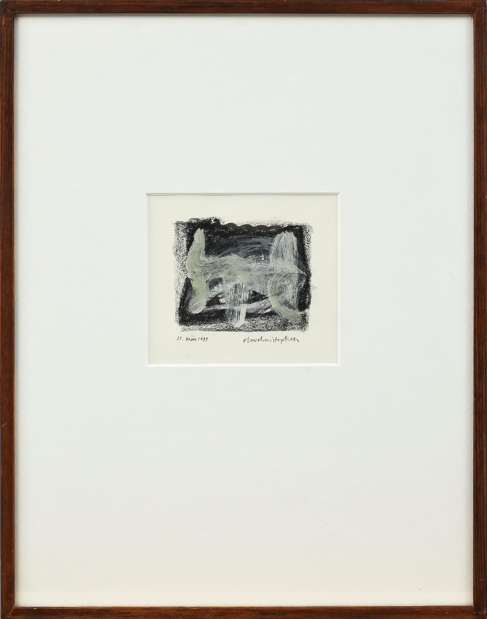 OLAV CHRISTOPHER JENSEN, blandteknik, sign. o dat. "21 mars 1988".