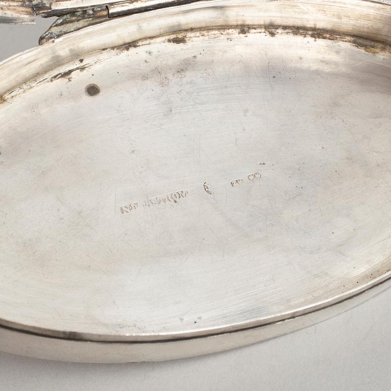 Three Swedish silver snuff boxes, 19th century.