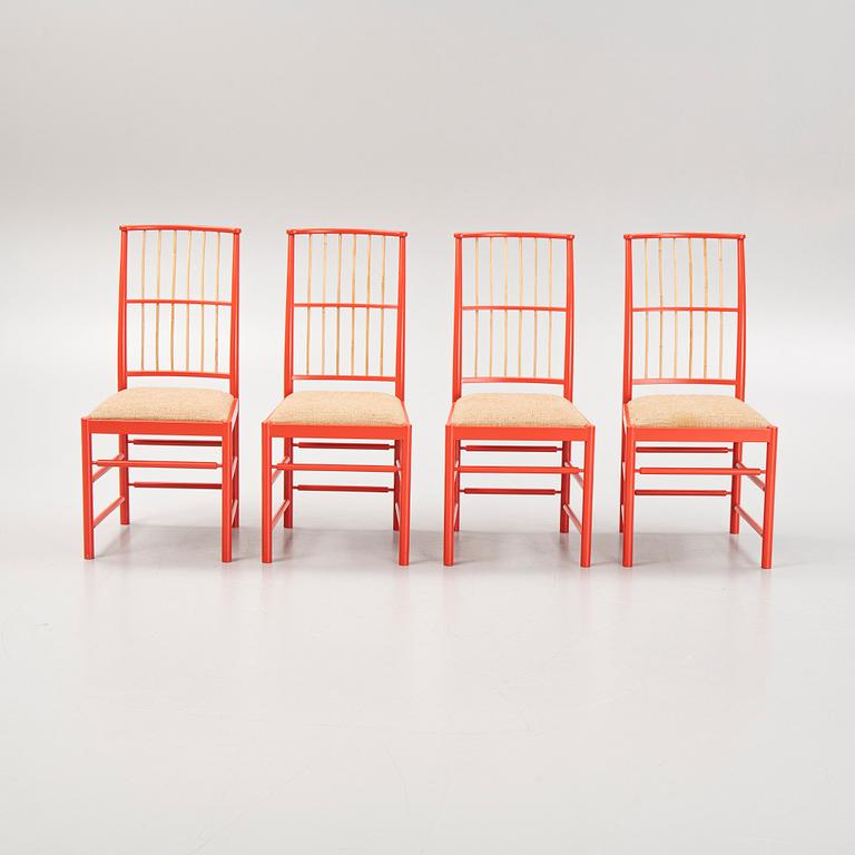 Josef Frank, a set of four model '2025' chairs, Firma Svenskt Tenn, post 1985.