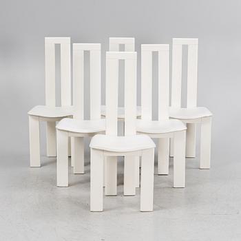 Pietro Costantini, a set of six chairs, Italy, late 20th Century.