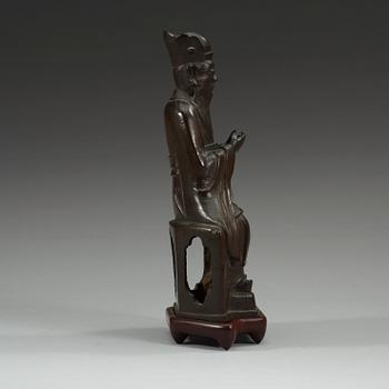DAOISTISK GUDOM, brons. Qing dynastin, 17/1800-tal.