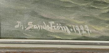 JOHAN OSSIAN ANDERSSON, olja på duk, signerad Th Sandström (pseudonym för J.O Andersson) och daterad 1927.