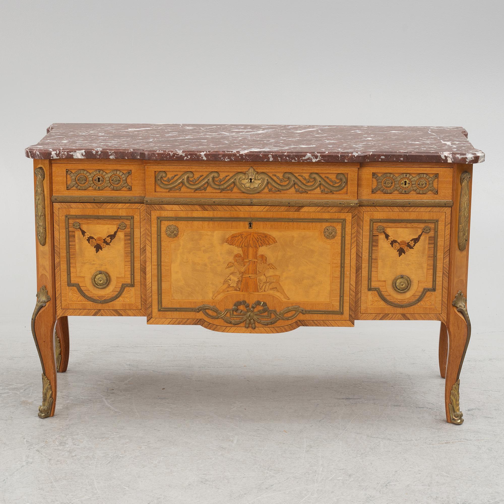 A Gustavian style chest of drawers, mid-20th Century.