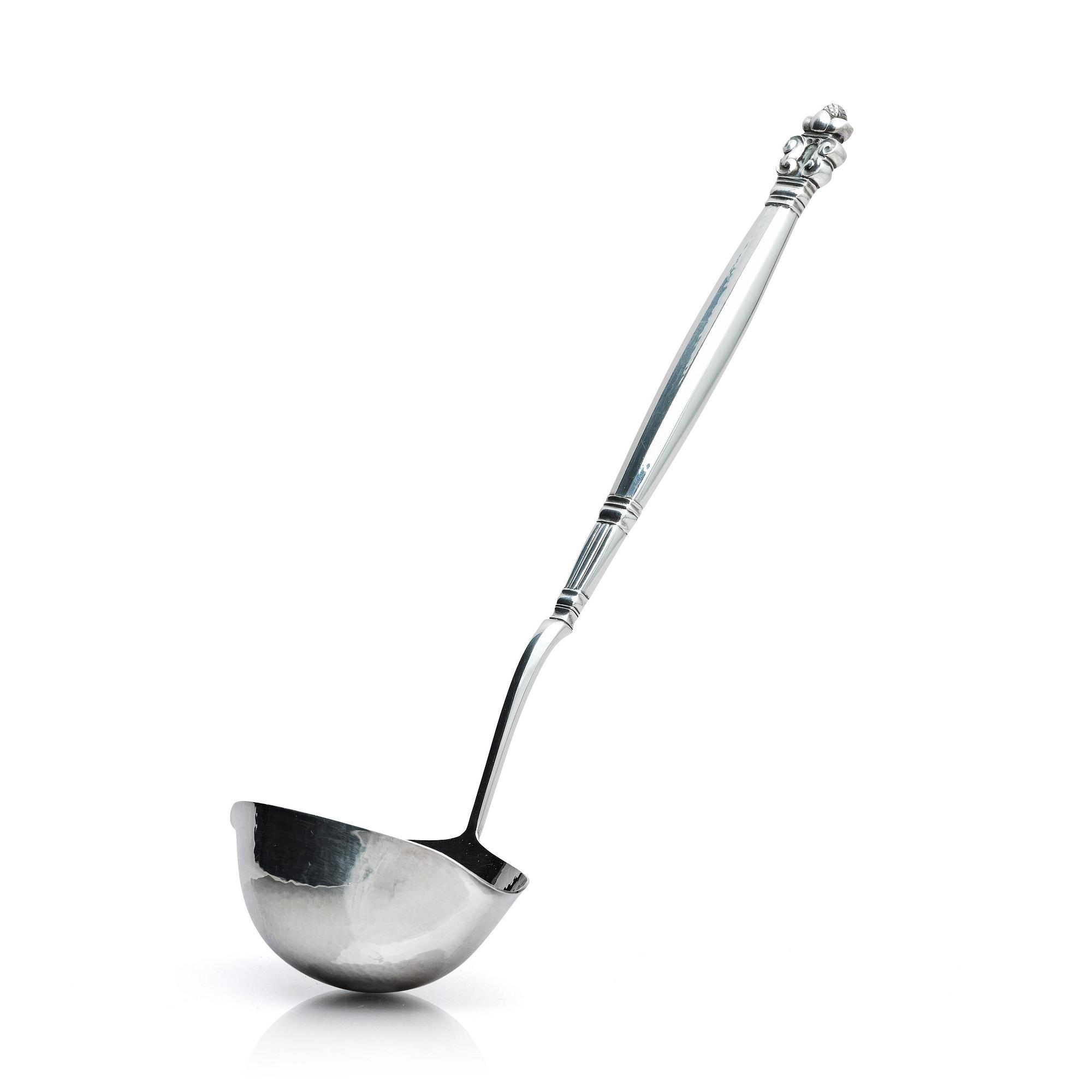 Georg Jensen, soppslev, "Konge/Acorn", sterling silver, design Johan Rohde, Köpenhamn 1919-1927.