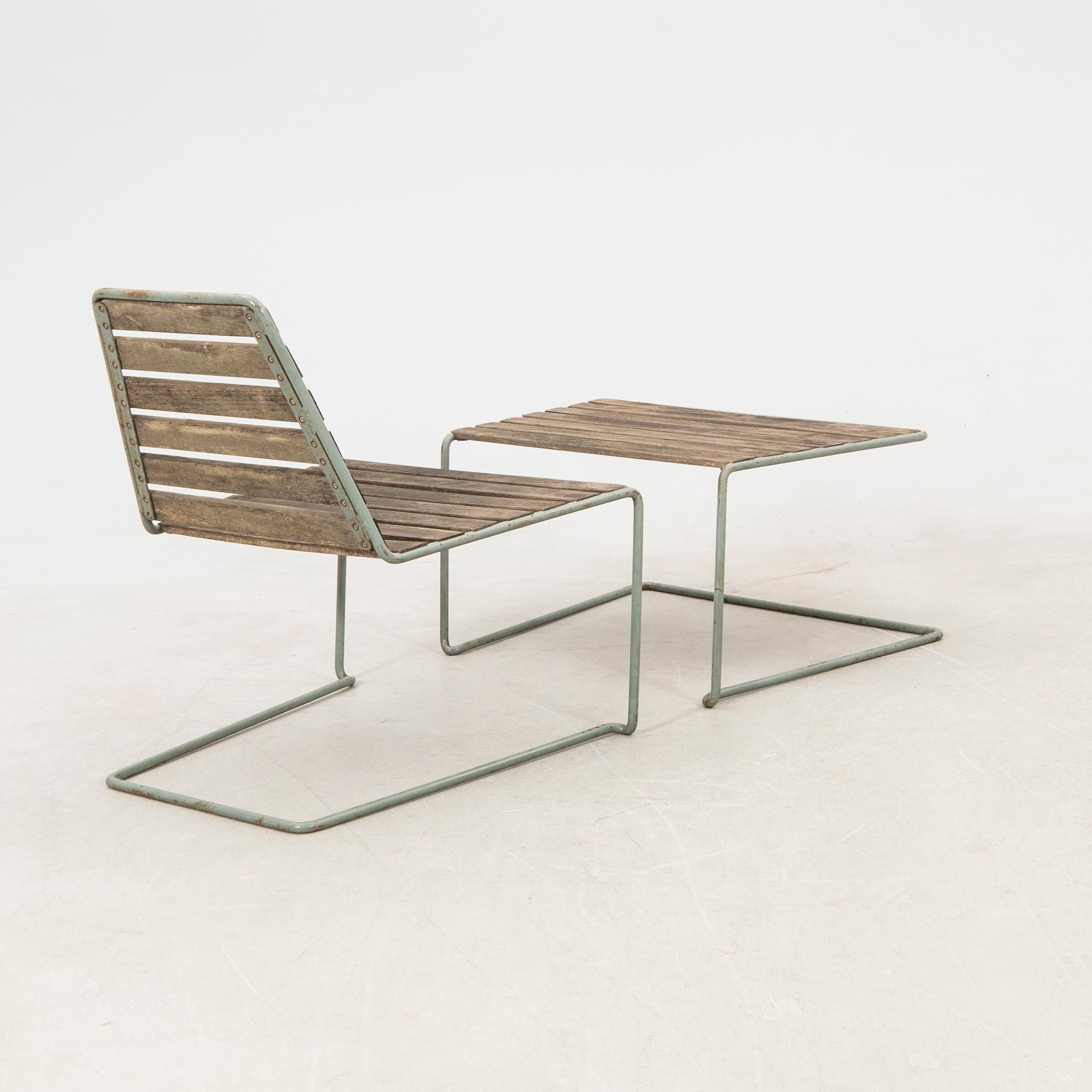 Lars Eriksson och Jonas Ek trädgårdsstol med pall Grythyttan 2000-tal.