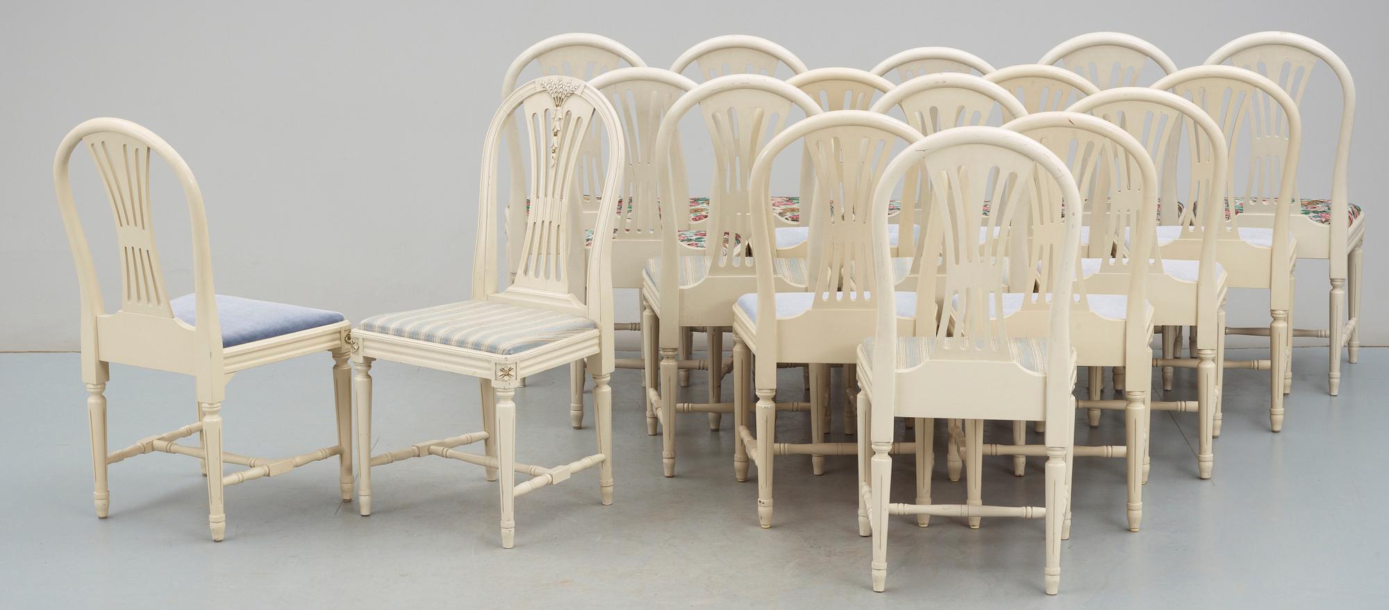 STOLAR, 17 st snarlika, gustaviansk stil, 1900-talets andra hälft.