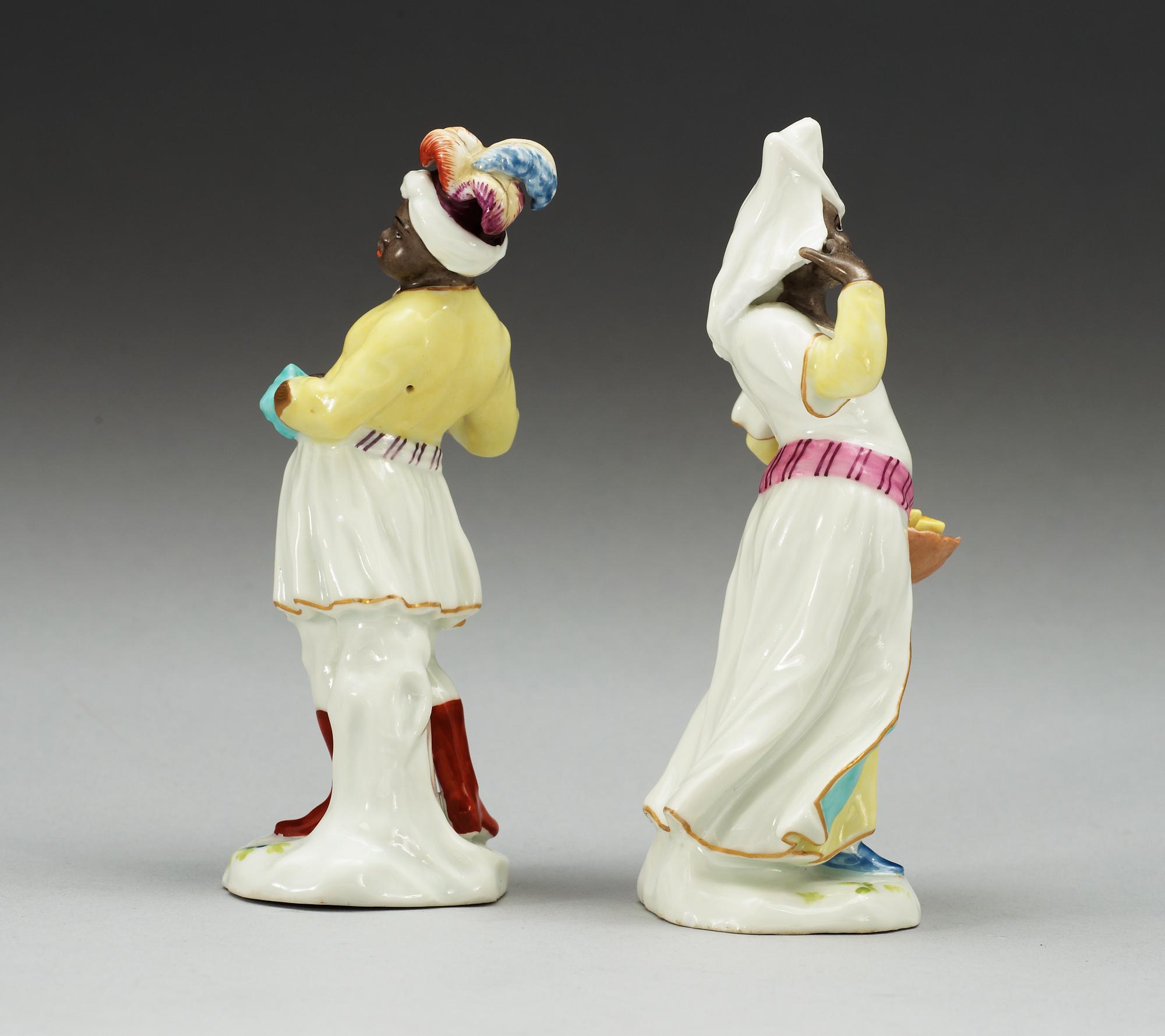 FIGURINER, två stycken, porslin. Frankenthal, 1700-tal.