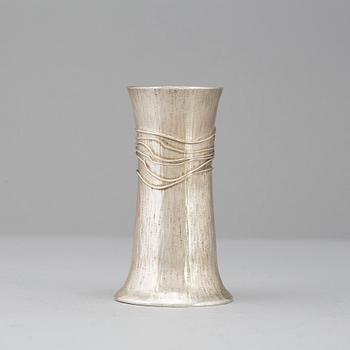 A sterling silver vase by Rosa Taikon, Stockholm, 1985, and signed Bernd Janusch.