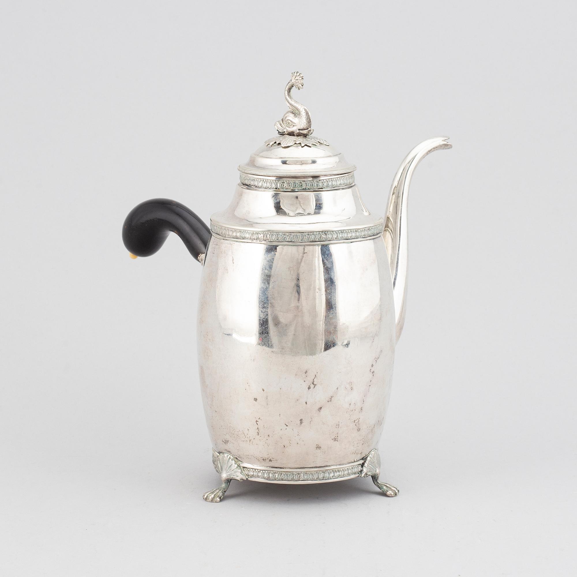 Anders Lundqvist, kaffekanna, silver, Stockholm 1816, Empire.