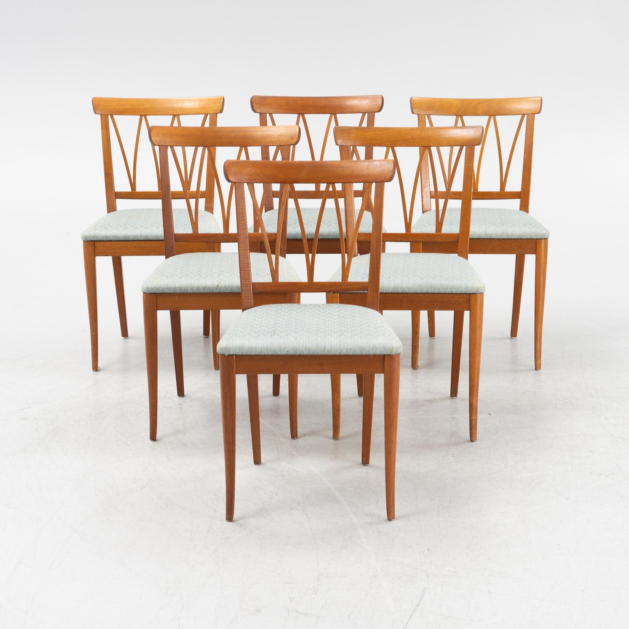Carl Malmsten, six 'Pyramid' chairs, second half of the 20th century.