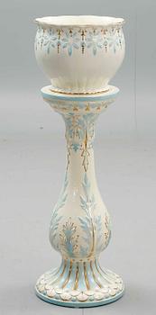 PIEDESTAL med YTTERFODER, flintgods, Rörstrand, 1800/1900-tal.