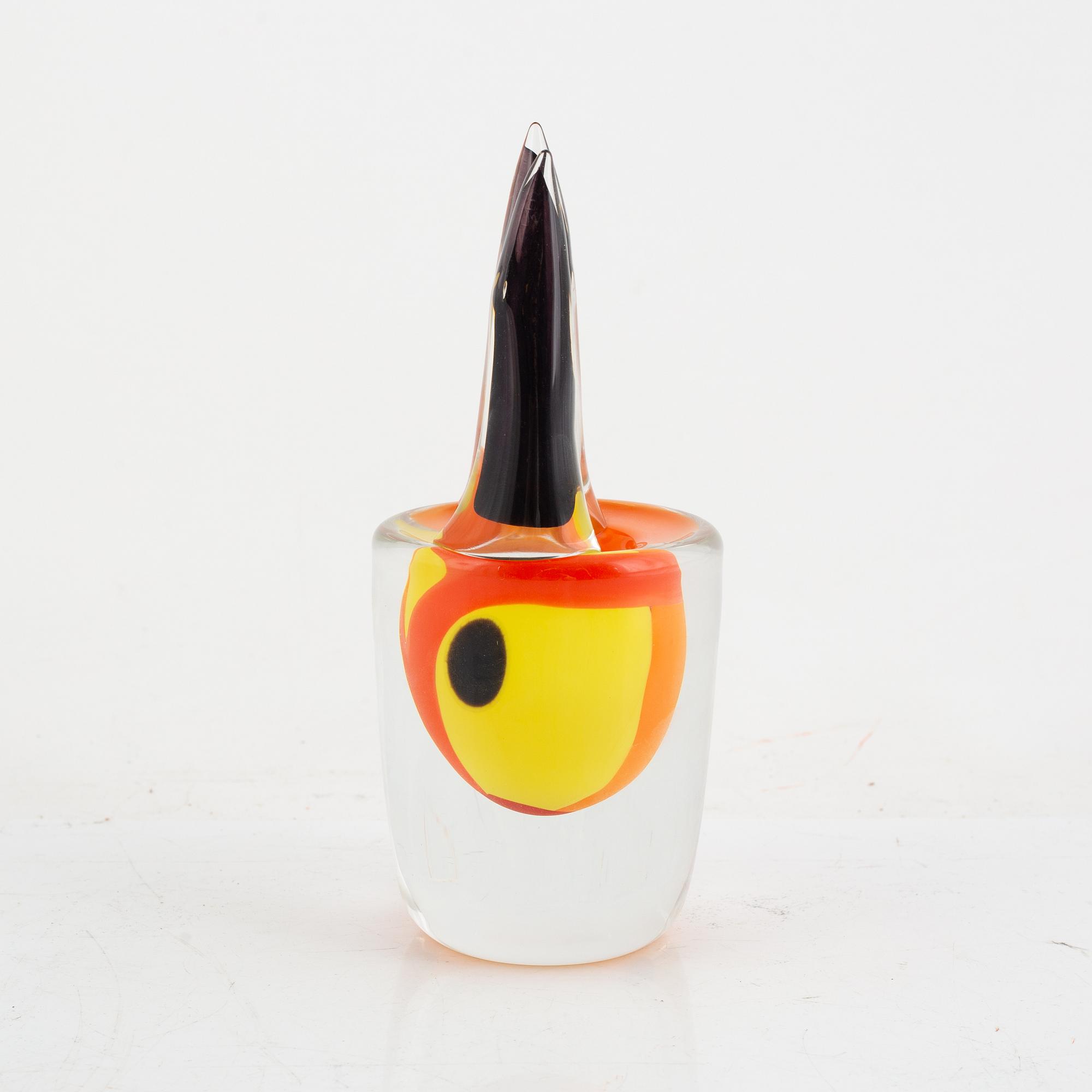 Erik Höglund, a glass sculpture/ vase, Studioglas Strömbergshyttan, Sweden 1991, ed. 101/350.