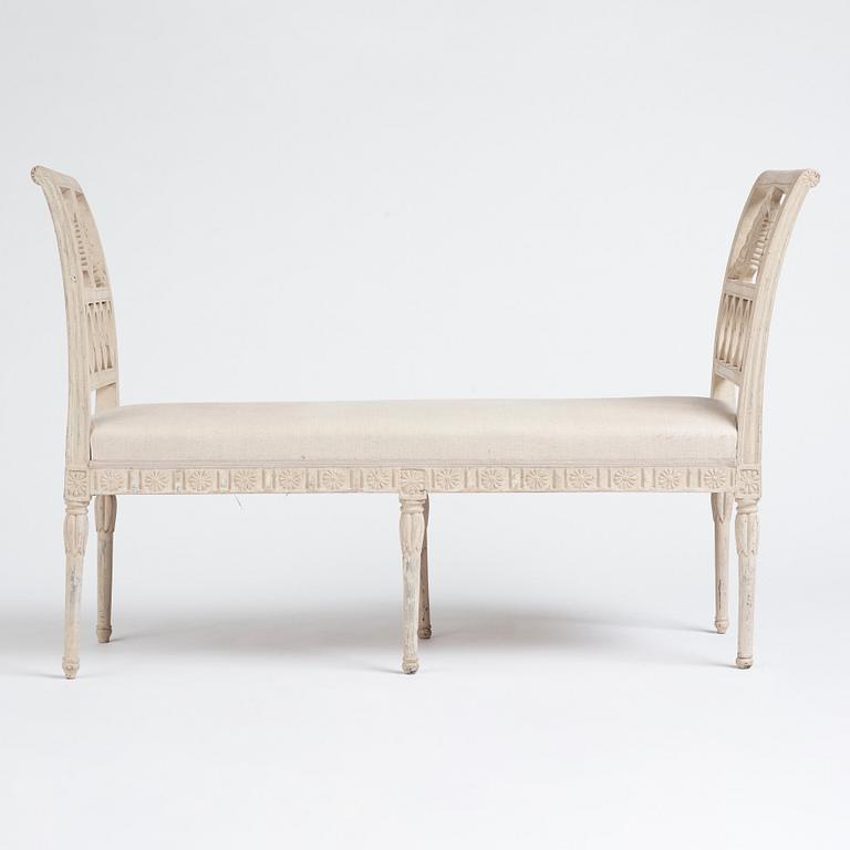 A late Gustavian bench, Lindome, early 19th Century.