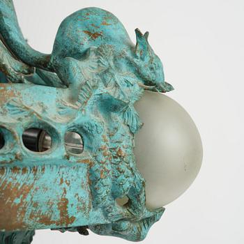 Emy Wahlström, an Art Nouveau chandelier model "5024", Arvid Böhlmarks Lampfabrik, Stockholm, 1910s.