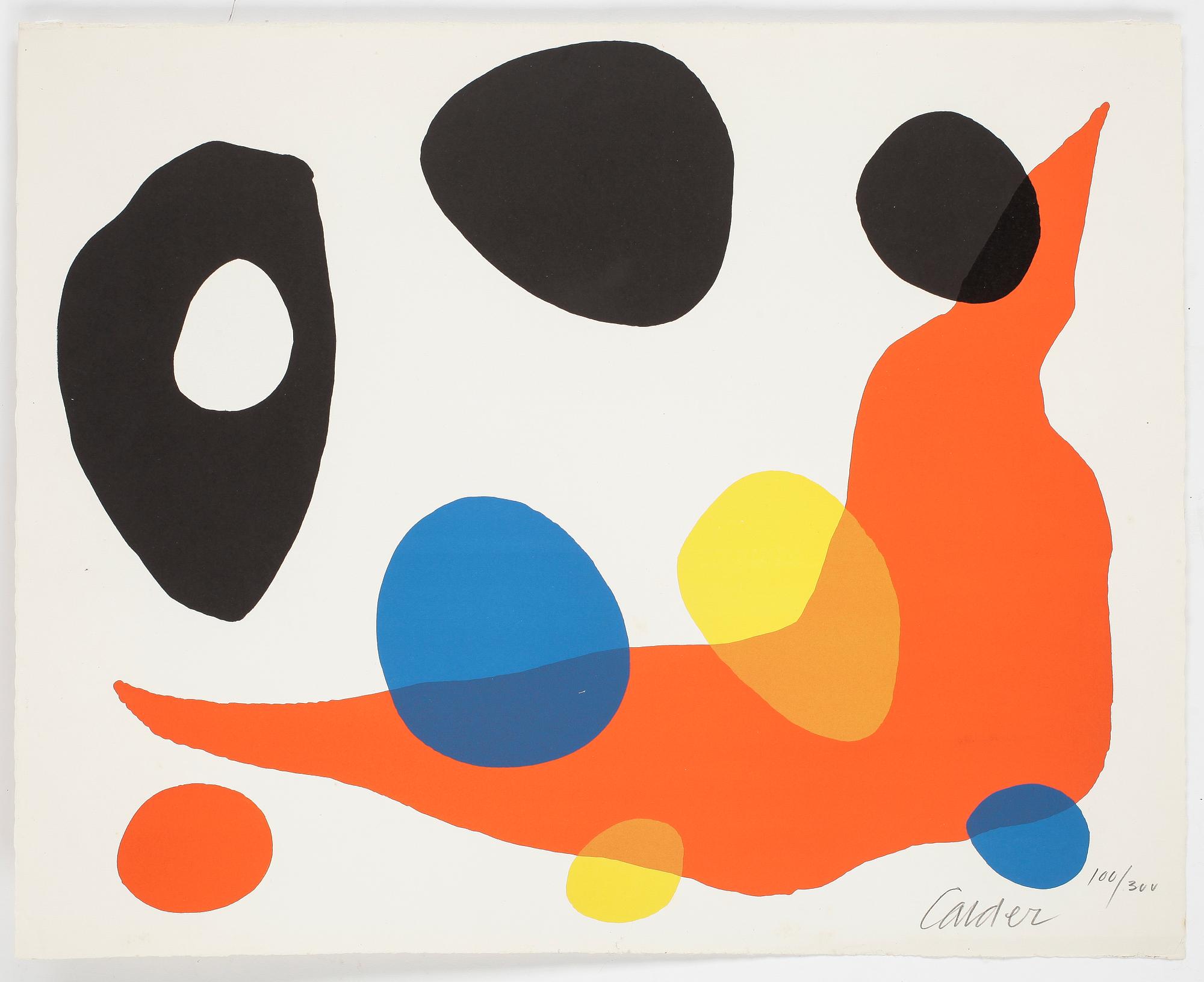 ALEXANDER CALDER, färglitografi, signerad och numrerad 100/300.