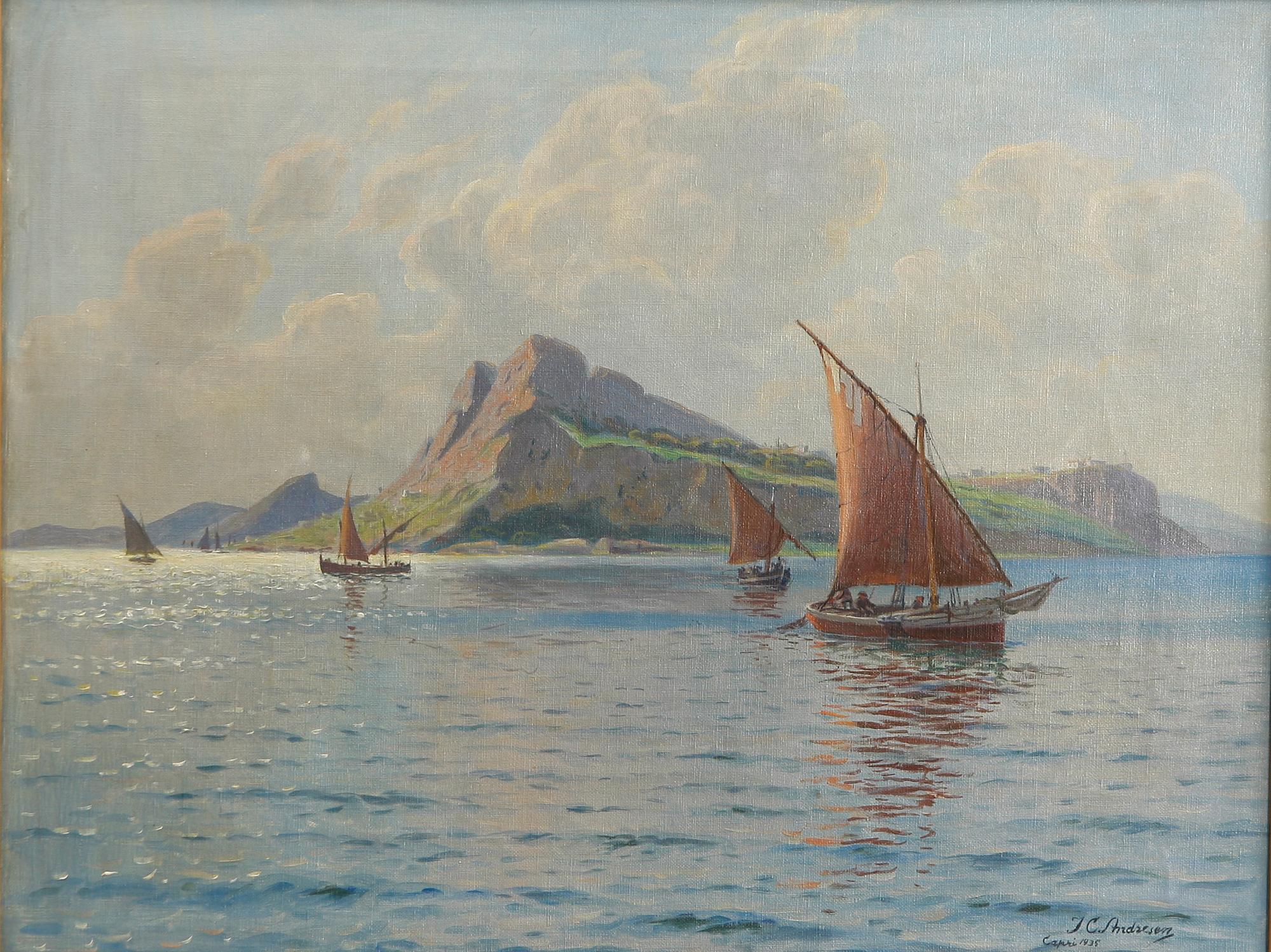 JENS CHRISTIAN ANDRESEN, olja på duk, sign o dat Capri 1935.